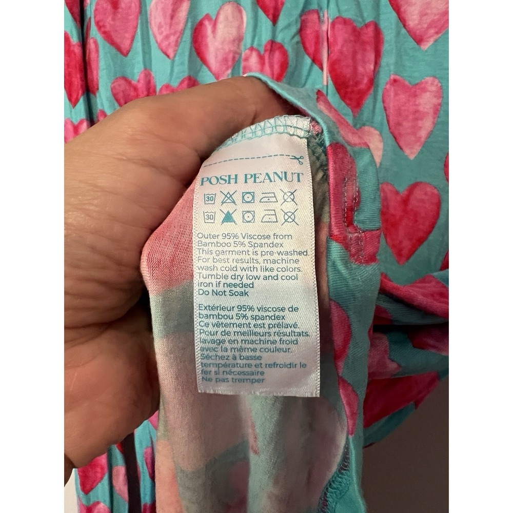 Posh Peanut Bamboo Super Soft Heart Pajama Jogger Set L Lounge Comfort Cooling - Picture 5 of 6